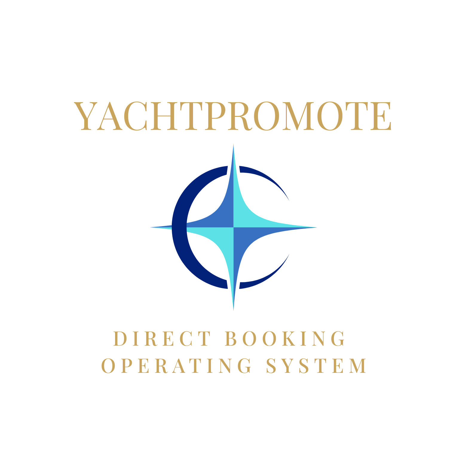 Modern Blue Moon Star Compas Logo